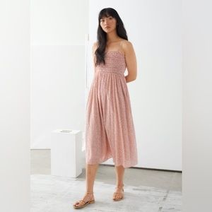 ❗️ LAST CALL ❗️ NWT & Other Stories Smocked Midi Dress in red print size 0